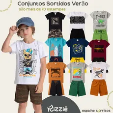 Kit Sortido de 6 ou 10 Peças de Roupas Infantil Menino Kit com Conjuntos de Roupa Infanti Menino Verão Masculino Juvenil