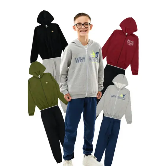 Kit 3 Conjuntos Moletom de inverno masculino sortidos tam 1 ao 8 anos Sortido