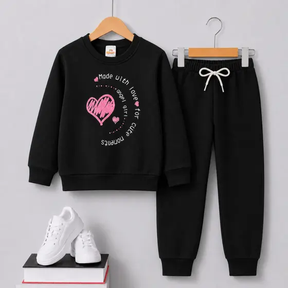 Conjunto Infantil Inverno  Menina Coração