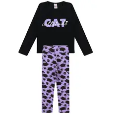 Conjunto Infantil Feminino Meia estação Cat Cattitude