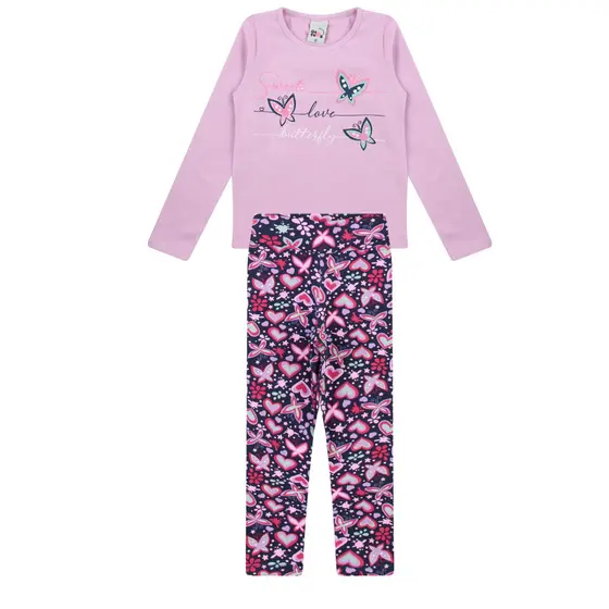 Conjunto Infantil Feminino Meia estação Borboleta 4 ao 10 anos