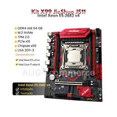 Kit X99 Jieshuo JS11 Placa Mãe + Intel Xeon E5-2682 V4 LGA2011-3 DDR4 NVMe TPM 2.0 SATA 3.0