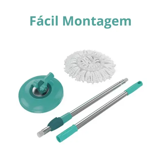 Cabo e Refil de Limpeza Mop Giratório 360° Star Limp  Esfregão Microfibra Limpeza 1.20 M
