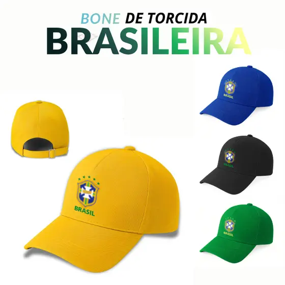 Boné de Time Variado, Chapéu Braaziil, Aba Curva, Unissex