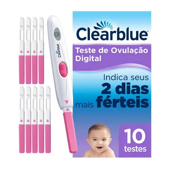 Teste De Ovulação Digital Clearblue 10 Testes Original Identifica Os 2 Dias Mais Férteis