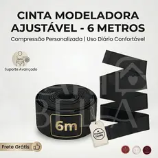Cinta Modeladora Abdominal Ajustável 6 Metros Faixa Elástica Máxima Compressão Plus Size