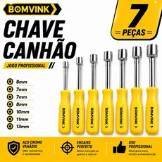 JOGO CHAVE CANHÃO 7 PEÇAS COMPLETO – USO PROFISSIONAL | MECÂNICA E CASA