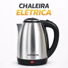 Chaleira Elétrica Inox 1,8L – Ferve Rápido | Desligamento Automático
