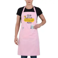Avental Personalizado Com Sua Arte Rosa