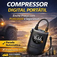 Compressor de Ar Portátil Digital USB Recarregável com Display LCD Parada Automática Inflador para Carro Moto Bike Bola