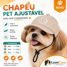 Chapéu Pet para Cachorro Ajustável Estampado Fofo Respirável Acessório para Cães Pequenos Médios Grandes