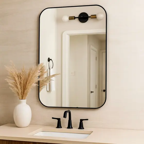 Espelho Decorativo Retangular 60x40cm Sala Quarto Banheiro Espelho com Moldura
