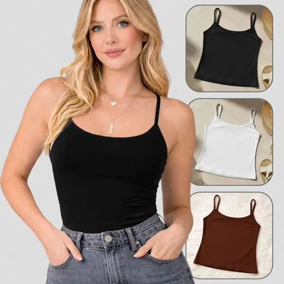 Regata de Alcinha Feminina Fitness Fit Basica Tube Suplex Duplo Moda Casual y2k Comfy