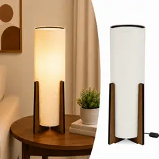 Abajur Atlântica 46 Cm Luminária Decoração Salas Quartos Modelo Rústico MDF Fiação 1,5 Metros
