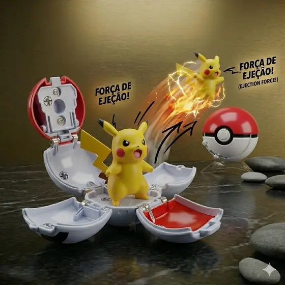 Pokémon Bola de Batalha com Boneco Pikachu MEWTWO 7cm Energia Infantil
