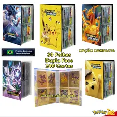 Álbum de Cartas Pokémon com Capa em PVC Resistente – 240 Cartas Pronta Entrega