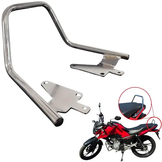 Alça Esportiva Alta Cromada CG 160 Titan Fan Start 2025+ Cruzeiro Racing