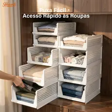 Heemli Organizador Deslizante para Fendas de Guarda-Roupa, Caixa Dobrável de Plástico Resistente