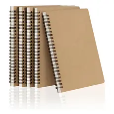 Kit 5 Sketchbook Caderno De Desenho Sem Pauta 50 Folhas Marrom-claro