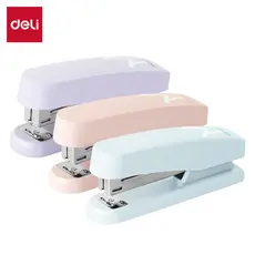 Grampeador Deli 25 Folhas 24/6 e 26/6 Base Antiderrapante Rotativo Escritório Escola Cores Sortidas
