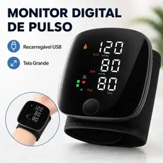 Monitor de Pressão Arterial de Pulso Recarregável USB Tela Grande Digital XYY-2551