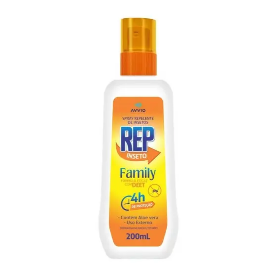 Repelente contra Dengue, Mosquitos, Insetos Family Formula eficaz com DEET 4 hrs Proteção Aloe Vera