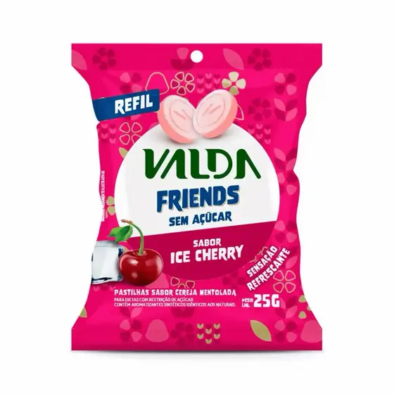 Pastilhas Valda Friends Ice Cherry Sem Açúcar 25g