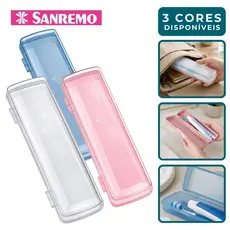 Porta Escova de Dente Viagem Escola Trabalho Com Tampa Higienico Adulto Infantil