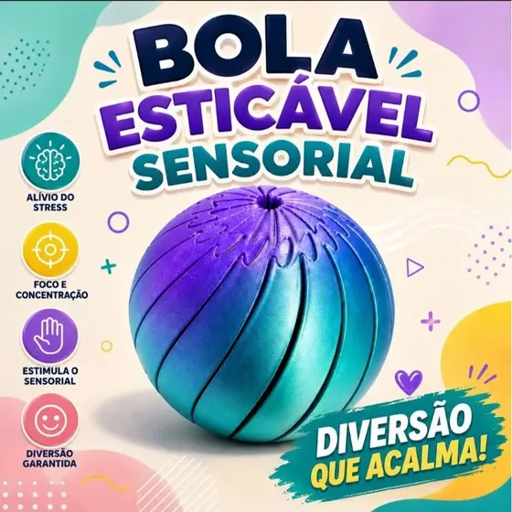 Bola Sensorial Esticável – Brinquedo Fidget | FlowBall