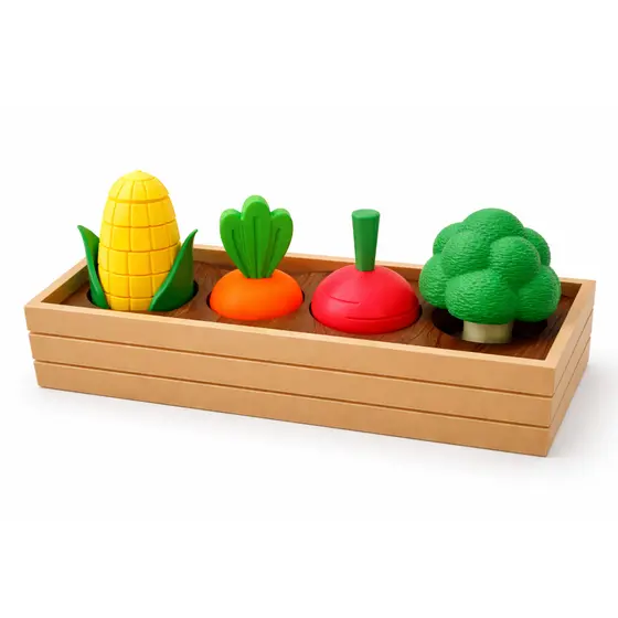fazendinha Sensorial Montessori, Gira, Estica, Clica e Vira Pião Horta sensorial