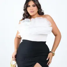 Short Saia Feminino Alfaiataria Cintura Alta Tendência Verão