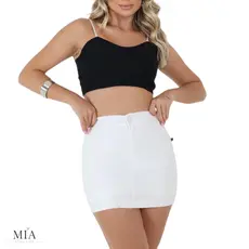 Short Saia  Botão Alfaitaria Bengaline Frente e trás Feminino Tradicional Com Ziper