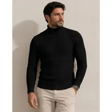 Cacharrel Masculina Gola Rolê Ribana Felpada Suéter Blusa de Frio Inverno Manga Longa