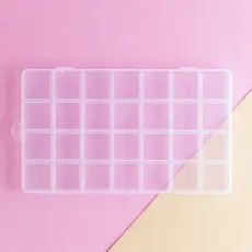 Caixa Organizadora 28 Divisórias 22x13x1.8cm Transparente