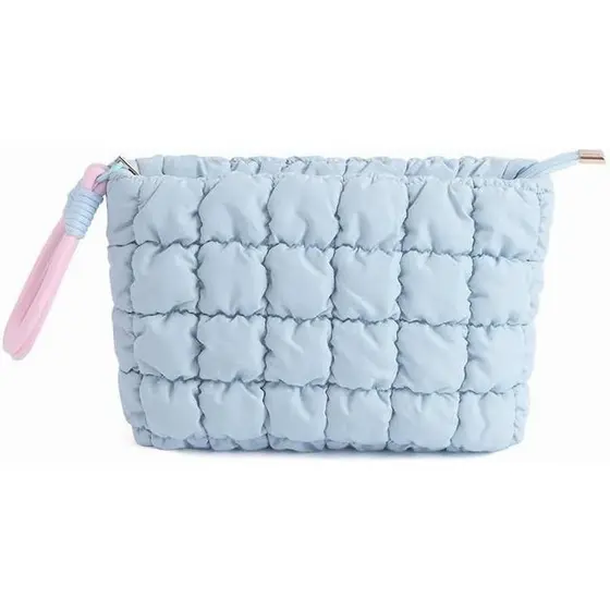 DOB SECHS Bolsa de Maquiagem Acolchoada com Alça Removível, Bolsa de Cosméticos de Algodão Fofa, Pequena Nécessaire com