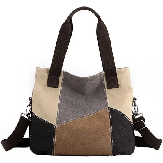 Bolsa de Ombro Grande de Lona para Mulheres, Bolsa Transversal de Trabalho, Bolsas de Designer Vintage, Bolsa Tote Hobo,
