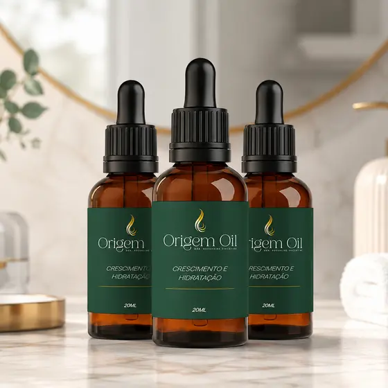 KIT 3 Oléo Capilar Crescimento e Regeneração Profunda de Ponta a Ponta 20ml Cabelo e Barba