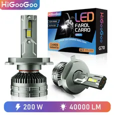 HiGooGoo G70 Par Lâmpada LED Farol Carro 40000LM 200W 6500K 9V-32V H1 H3 H4 H7 H11 H27 9005 9006
