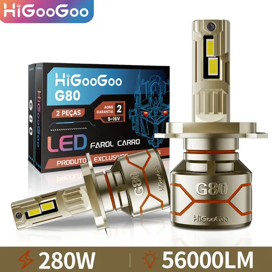 HiGooGoo Par 280W 56000LM LED Lâmpadas De Farol De Carro 9-16V Para H1 H3 H4 H7 H11 HB3 HB4 6500K