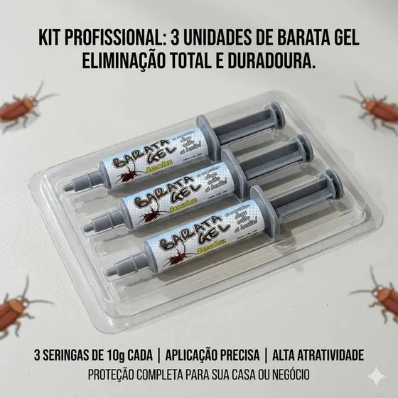 Kit com 3 und Gel Para Elimina Barata 10g