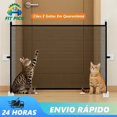 Portão de Tela Retrátil de Proteção, Barreira Separadora Ajustável Antissalto para Bebês, Cachorros e Gatos