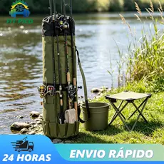 Bolsa cilíndrica ao ar livre bolsa para vara de pesca bolsa para equipamento
