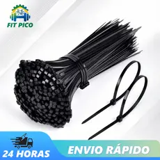 Kit 100 Abraçadeira de Nylon Cinta Plástica Enforca Gato Preto 10cm 15cm 20cm 30cm