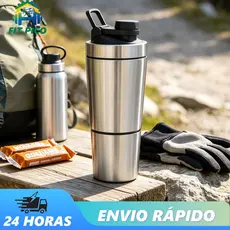 Shakeira Dupla Inox 750ml Coqueteleira Academia Misturador