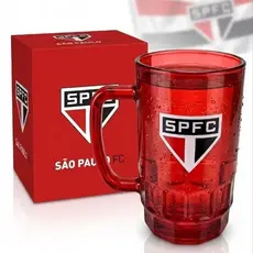 Caneca de Vidro 550ml SPFC Oficial Grande Resistente Presente São Paulo Futebol Clube