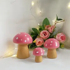 Trio Miniatura Cogumelo De Porcelana Enfeite Decorativo Mesa Posta | Decoração Jardim