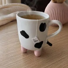 Caneca Vaquinha Porcelana 500ml | Caneca Fofa para Café, Chá e Presentes