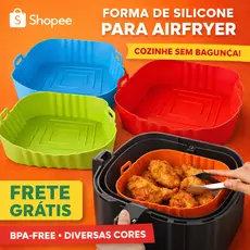 Forma De Silicone Para Air Fryer Antiaderente Reutilizável Fácil Limpeza Não Gruda Resistente Ao Calor