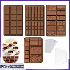 Conjunto de 2 peças de molde de Silicone para Chocolate/doces + 1 raspador + 100 sacos selados
