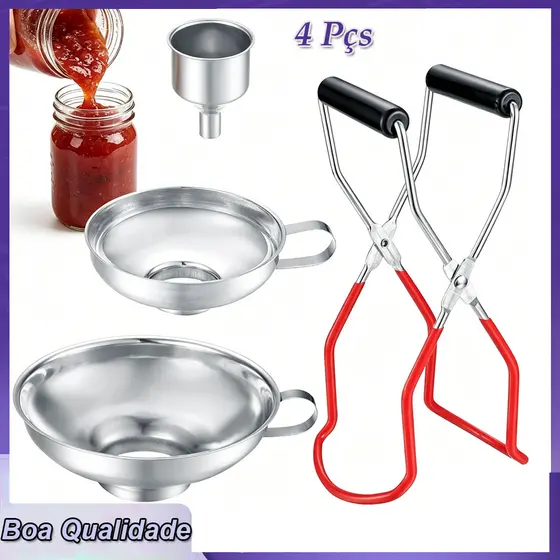 Kit 4 peças Funil de aço inoxidável para frascos garrafas pequeno funil de bebida de aço para encher frasco de licor